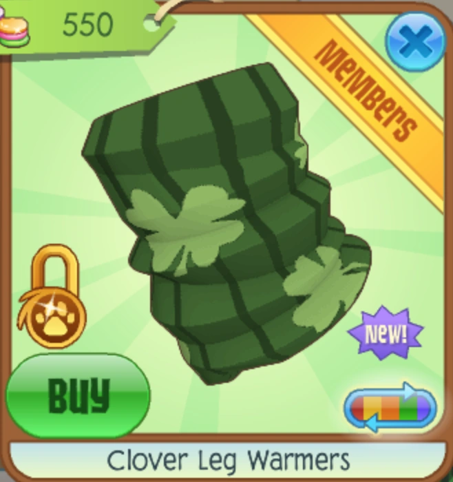 Clover Leg Warmers Animal Jam Item Worth Wiki FANDOM powered by Wikia