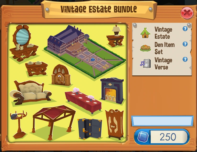 Animal Jam Vintage Estate yellowexchange