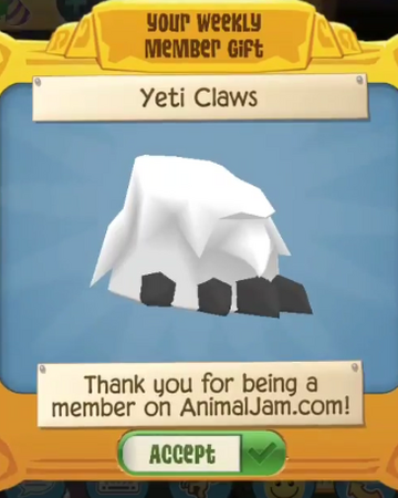 Animal Jam Yeti Claws
