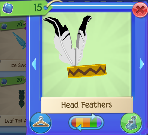 animal jam head feather