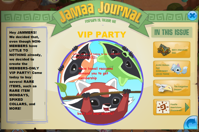 If a VIP Party was added to Animal Jam | Animal Jam Stories Wiki