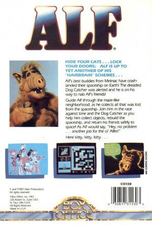 ALF - C64 back cover