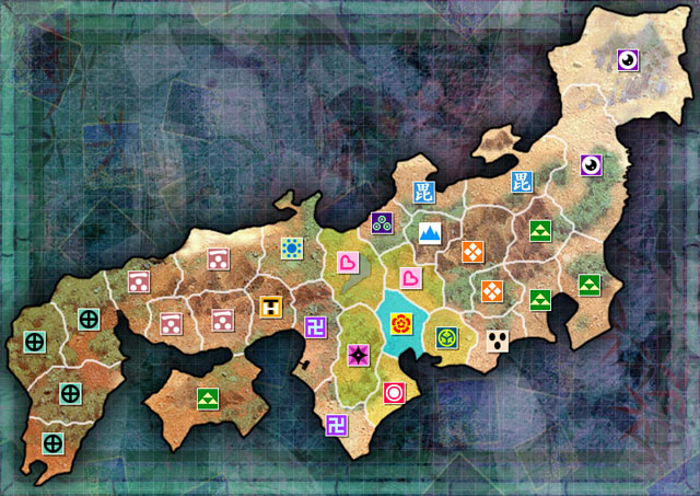 Sengoku Rance - Territory map