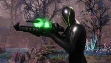 A Spectre armed with a plasma rifle