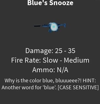 Blue S Snooze All Out Zombies Wiki Fandom - roblox ammo codes