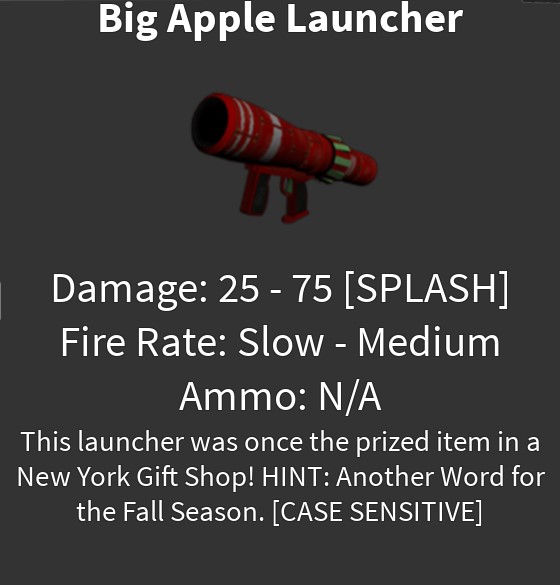 Big Apple Launcher All Out Zombies Wiki Fandom - pogo simulator codes roblox pogo simulator codes 2019 list pogo