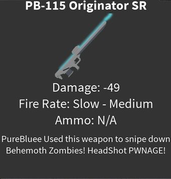 Pb 115 Originator Sr All Out Zombies Wiki Fandom