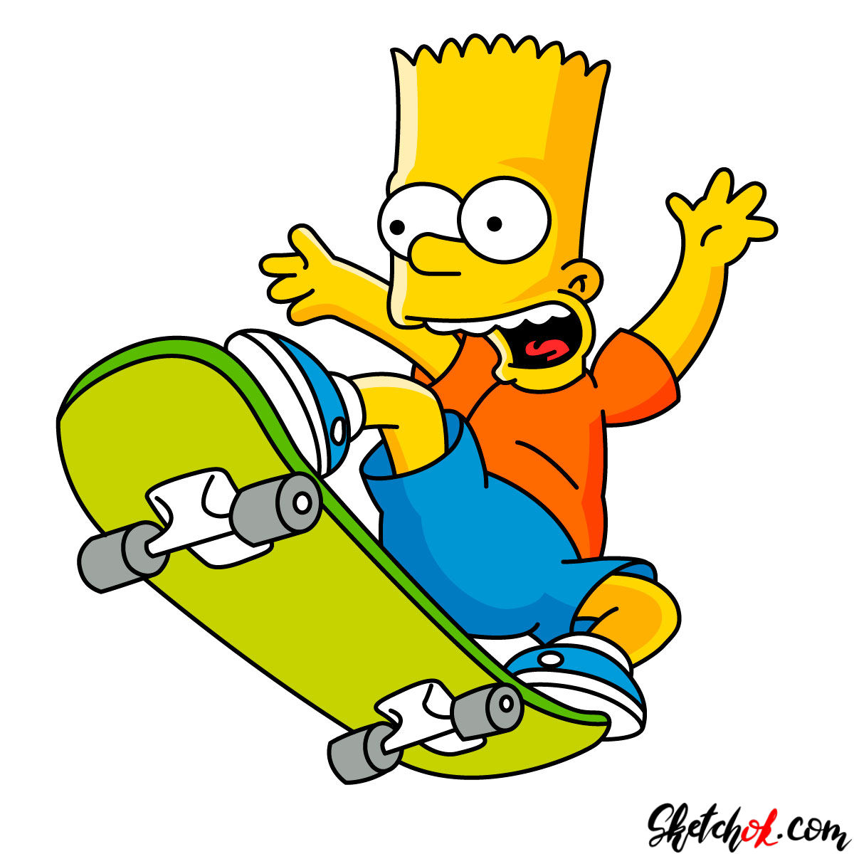 The simpsons skateboarding logo wallpaper