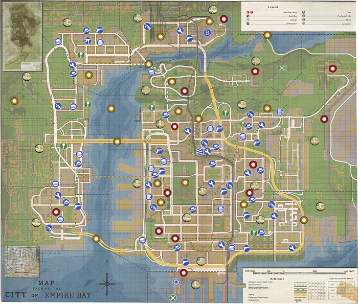 Мафия 3 карта города со всеми обозначениями