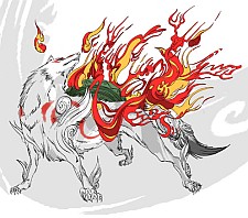 Okami on fire