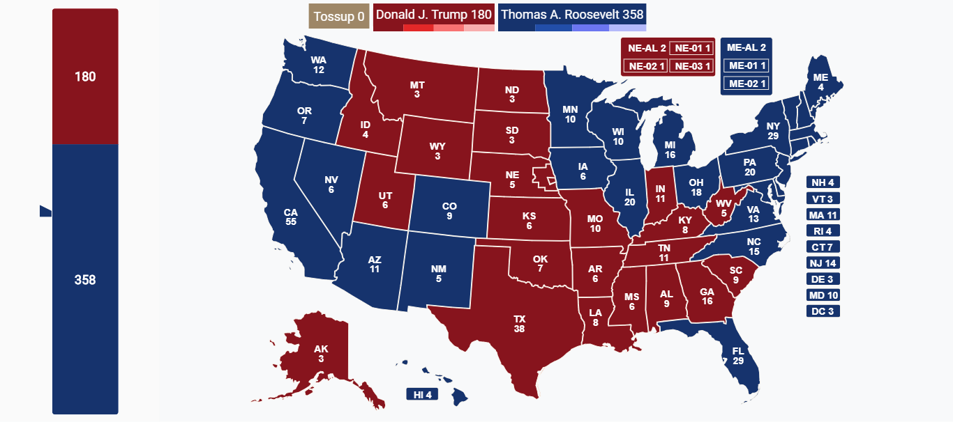 2020 U.S presidential election (Second Progressive Era) | Alternate