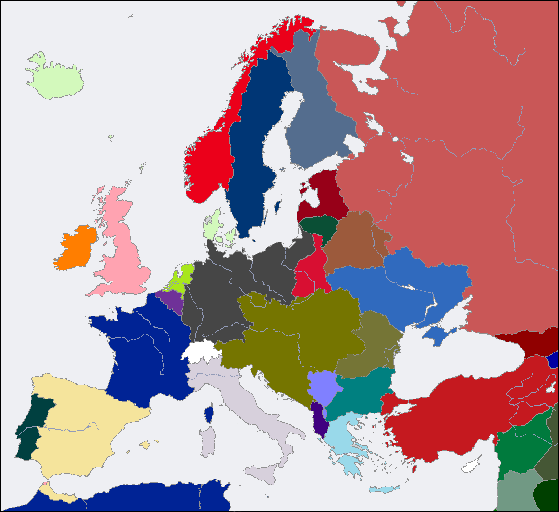 Eu 01. Europe 1919. Map of Europe ww1. Альтернативная история. Карта Европы 1919.