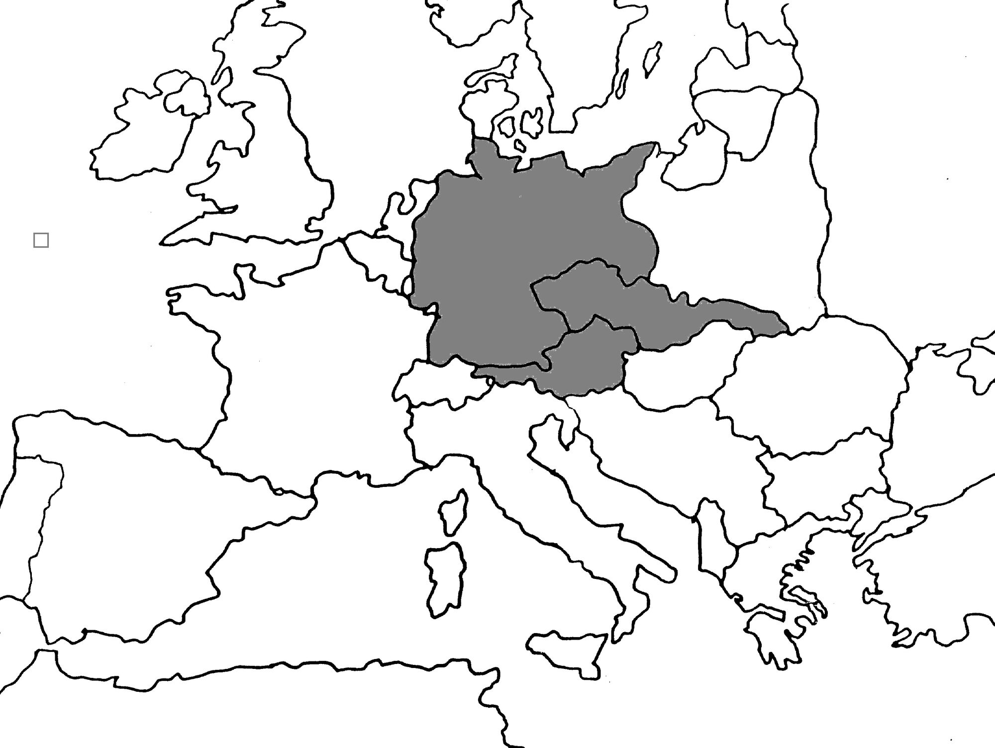 Контурная карта Европы 1939 года