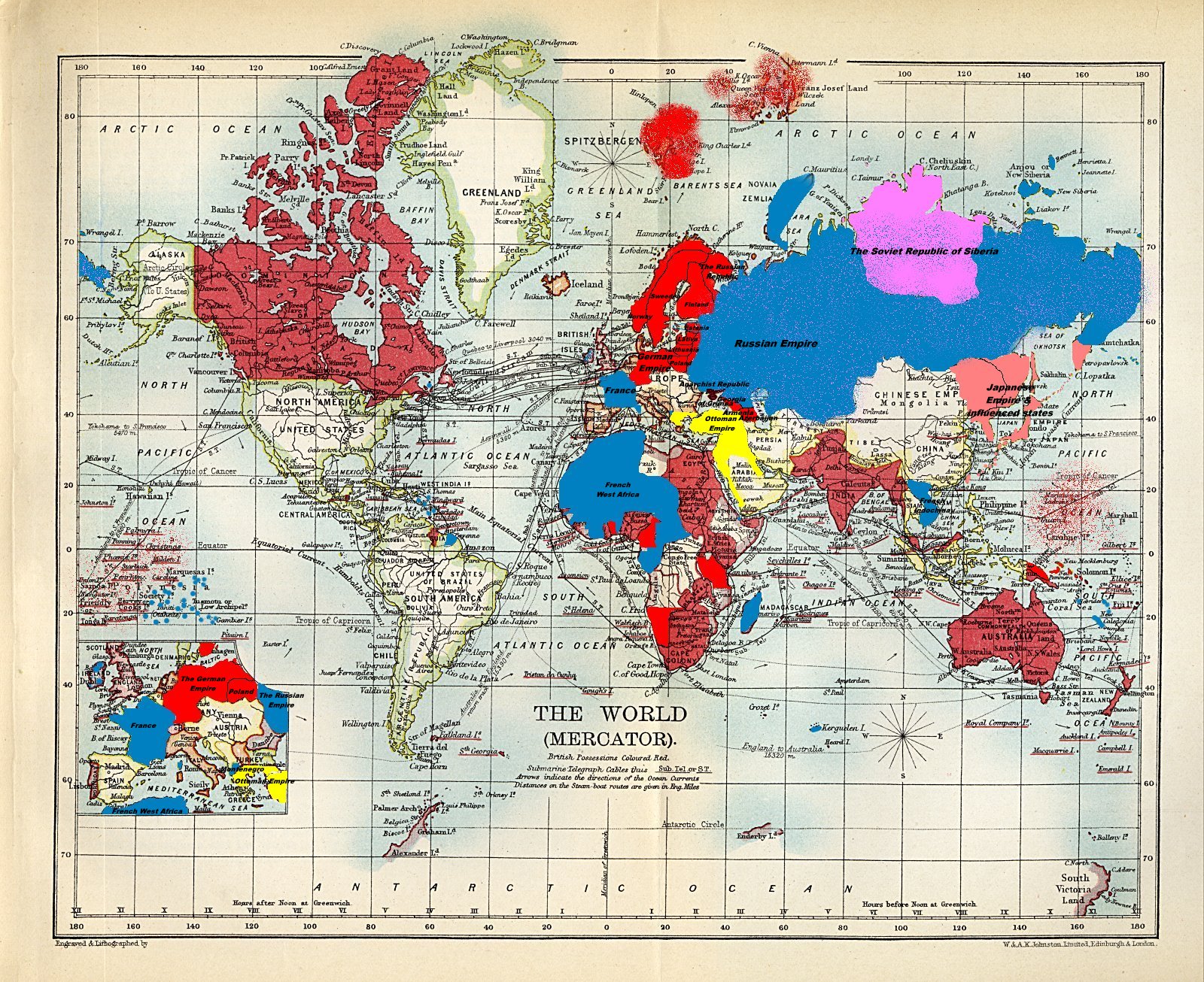 Карта европы 1907 года