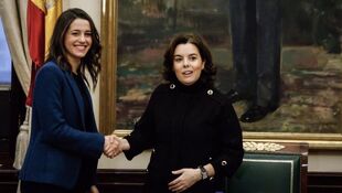 Presidenta de la República Soraya Sáenz de Santamaría Antón recibe a la Presidenta electa Inés Arrimadas