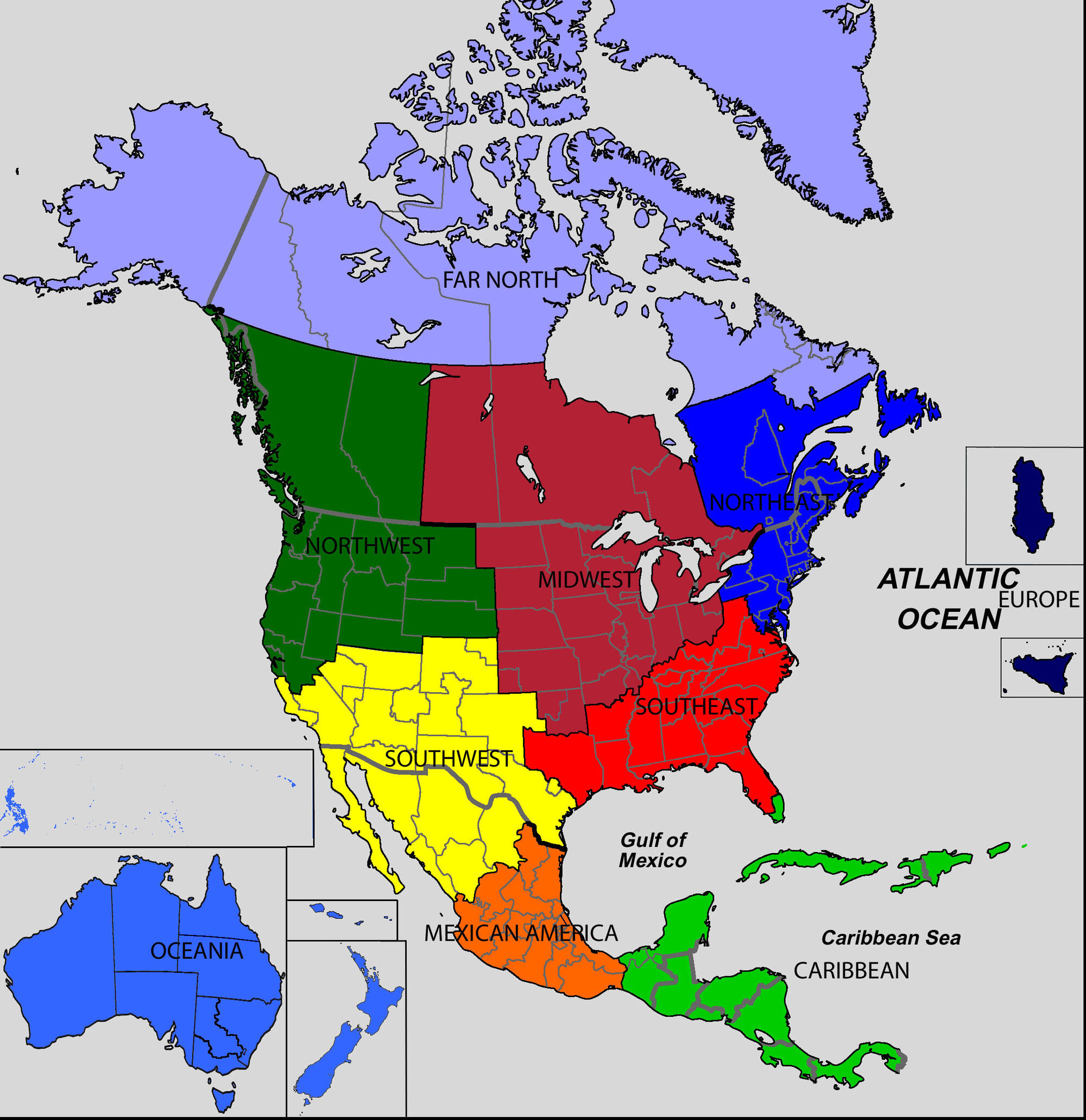 Regions of the US America Takes - 2000