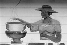 St. Croix US Virgin Islands snack shack mural of cook and coal pot USAR