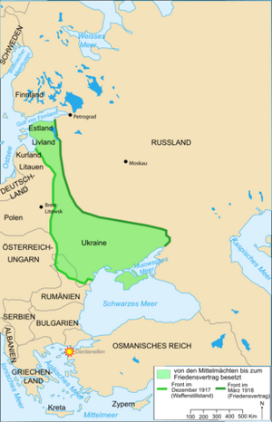 Carte des conséquences du Traité de Brest-Litovsk de