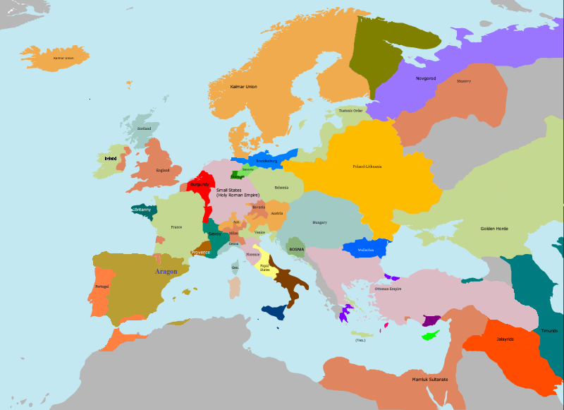 map of europe in 1400 1400 1431 Imperial Europe Map Game 2 Alternative History Fandom map of europe in 1400