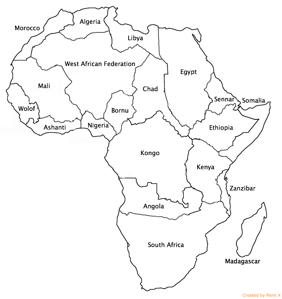 Image - Africa With Names VINW.png | Alternative History | FANDOM ...