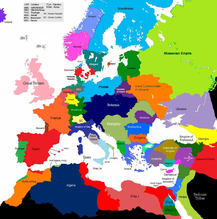 Map Of Europe 1648