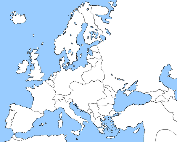 blank map of europe 1914