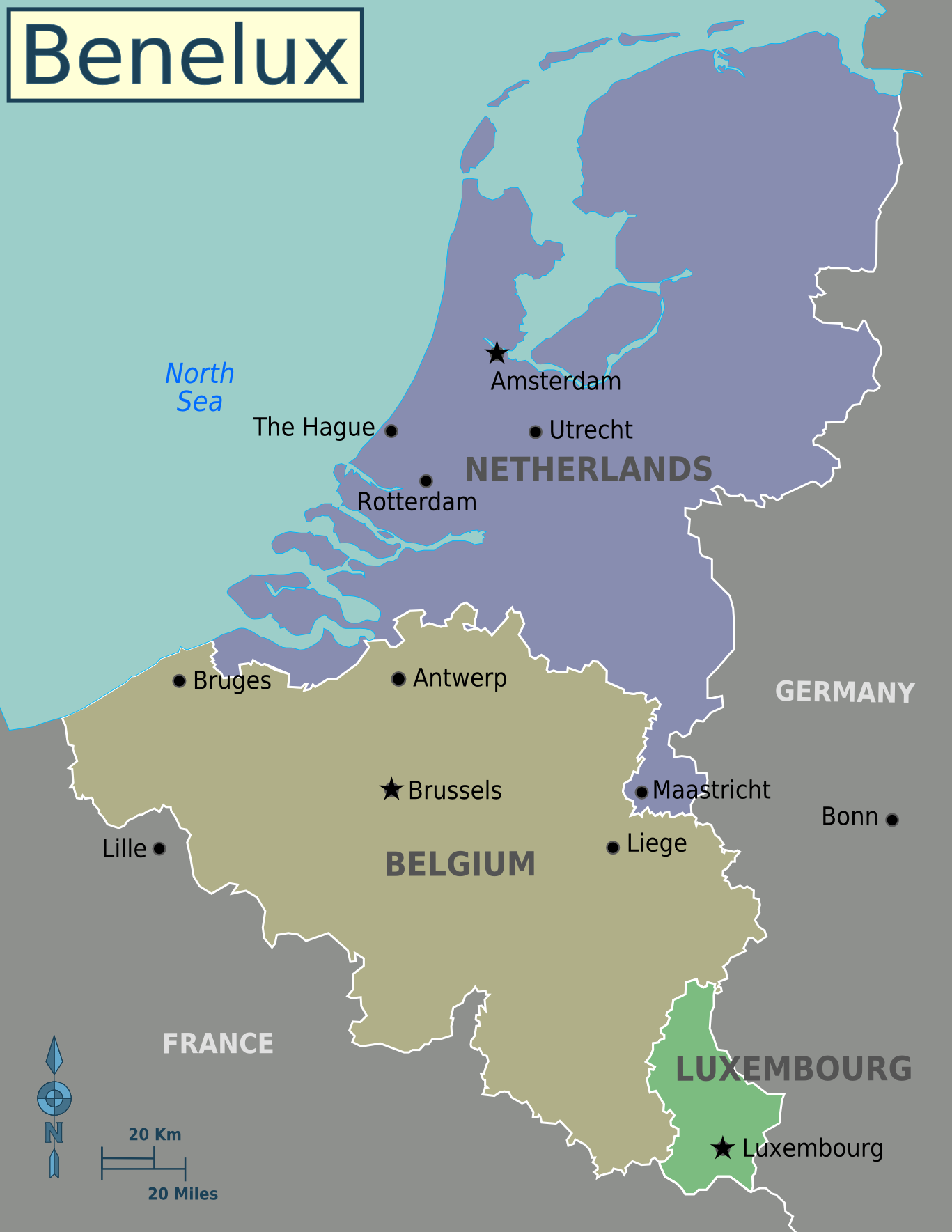 map of benelux economic union belgium netherlands and luxembourg