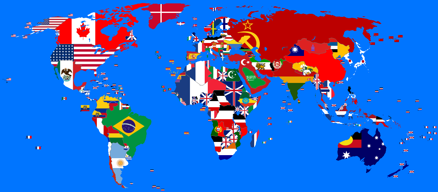Карта мира 1914 с флагами