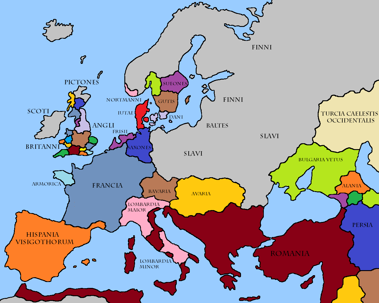 Image result for map of europe 600 ad