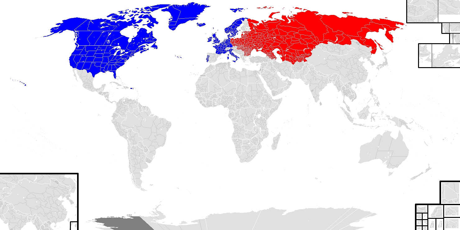 Холодная война карта мира