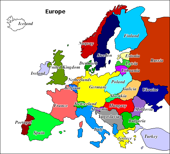 political map of europe today