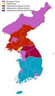 Redrawn koren administrative zones