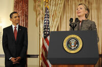 Hillary and Obama seal podium