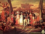 Fernando VII embarcando hacia america