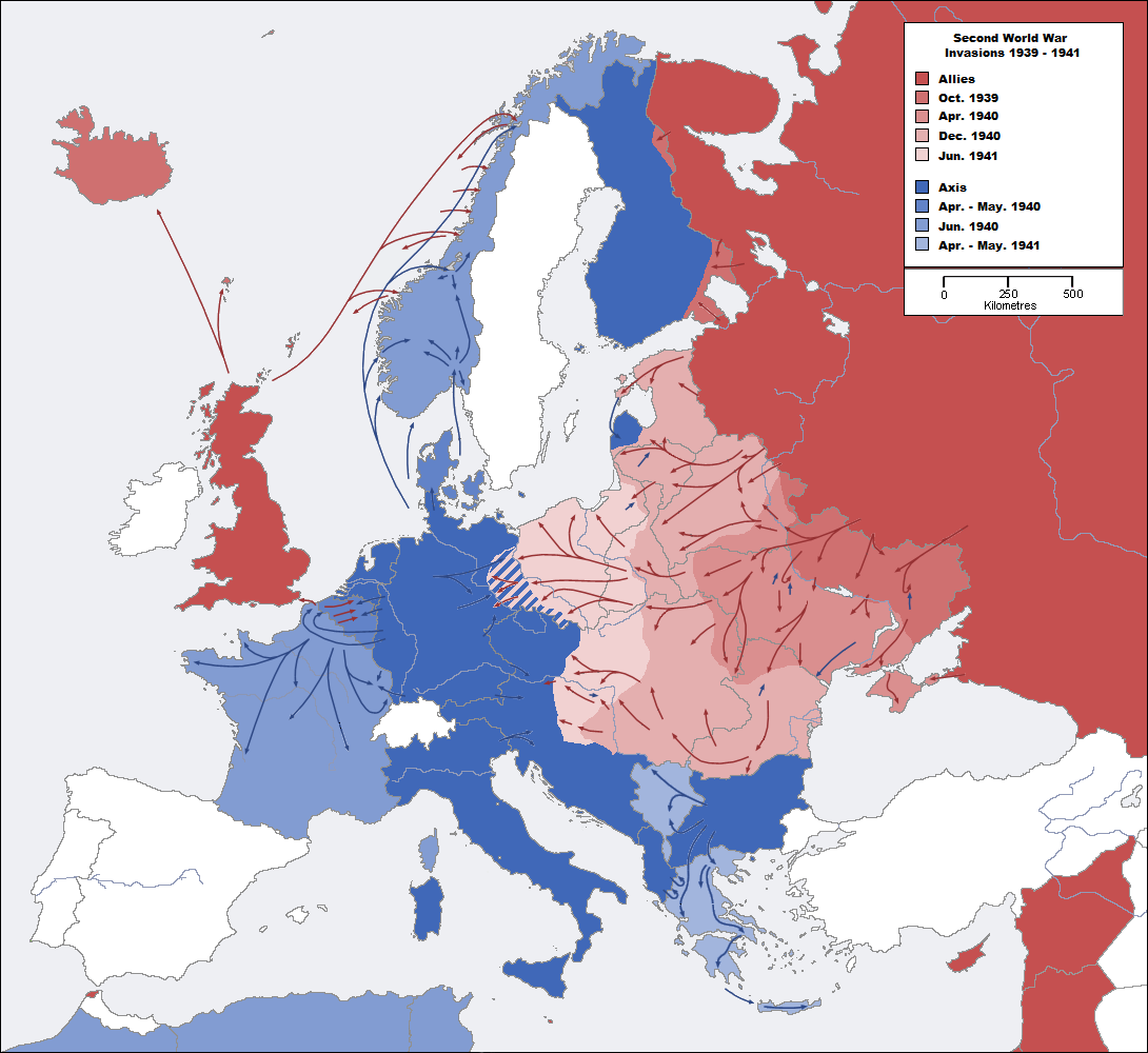 Map Of Europe 1939