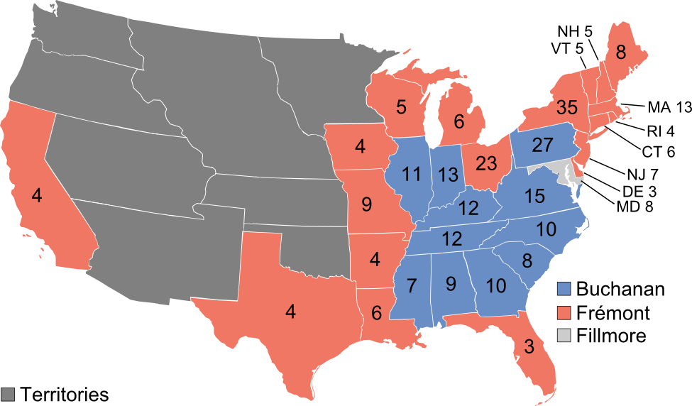 United States Presidential Election 1856 1861 Historical Failing