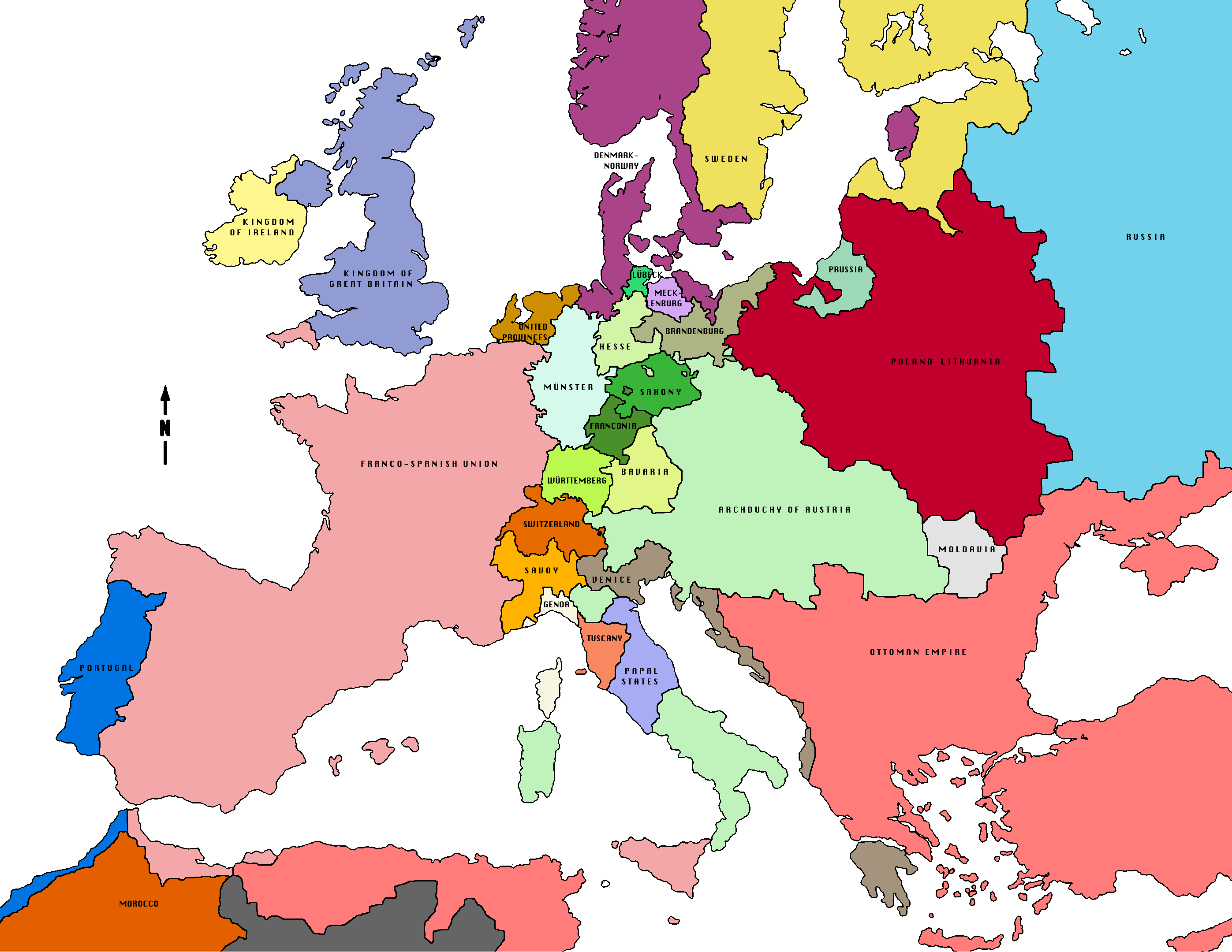 Map of Europe 1750 (VOE).png