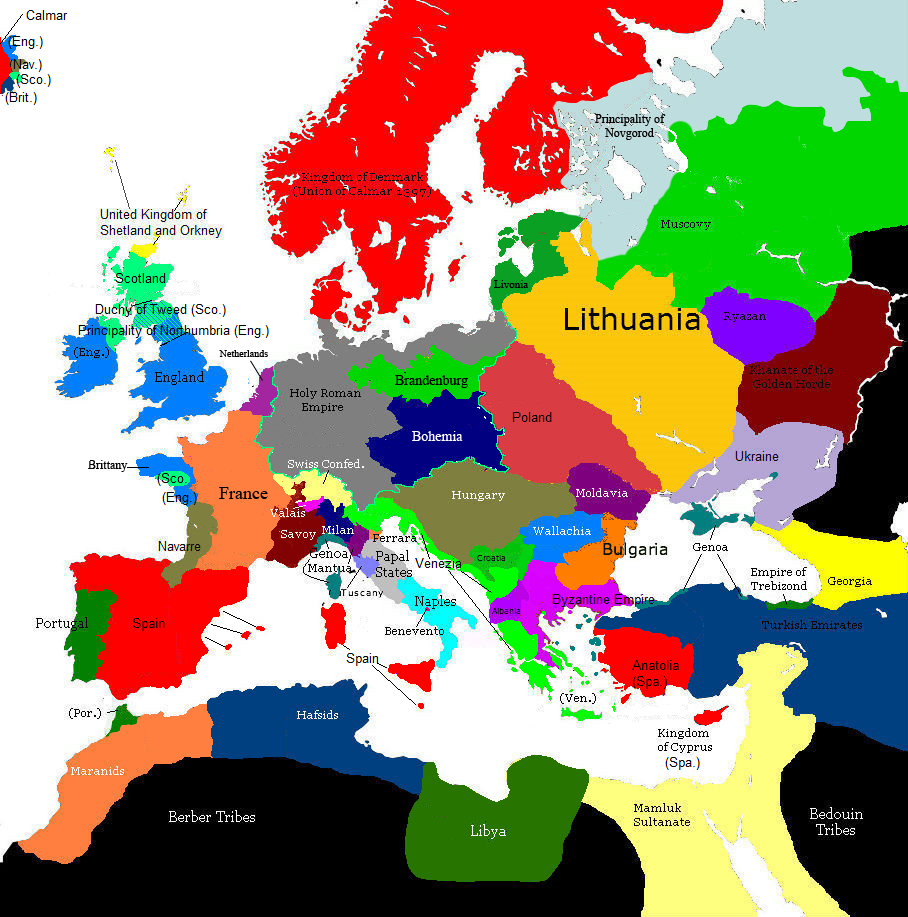 Europe 1430 1430 1460 Map Game Alternative History Fandom