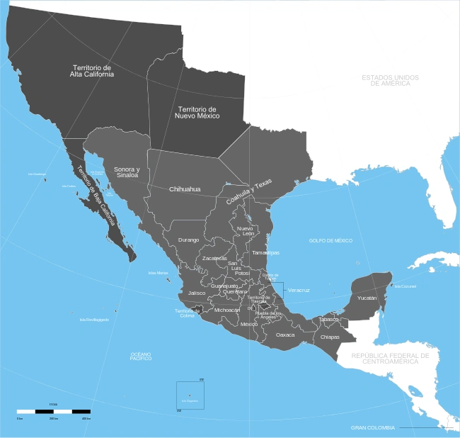 Mexico Map From 1800
