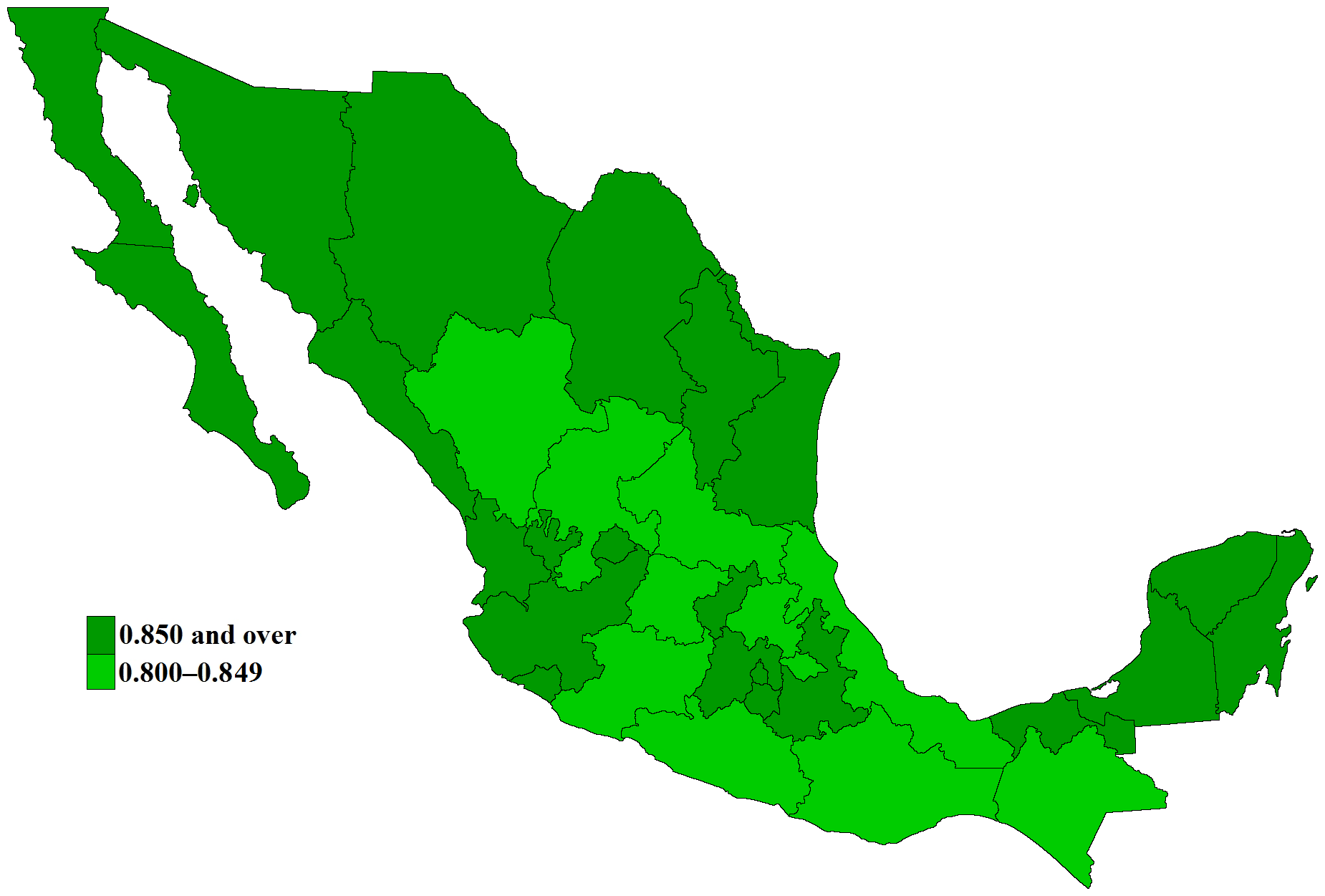 AnexoEntidades federativas de México por IDH (No Revolución) Historia Alternativa FANDOM
