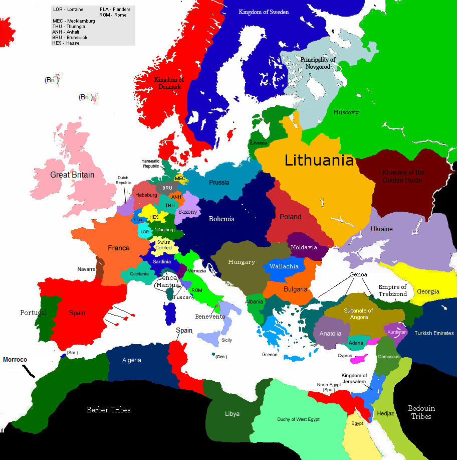 Europe 1430 1523 1553 Map Game Alternative History FANDOM   Latest