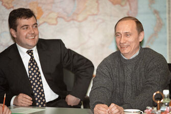 Vladimir Putin with Dmitry Medvedev