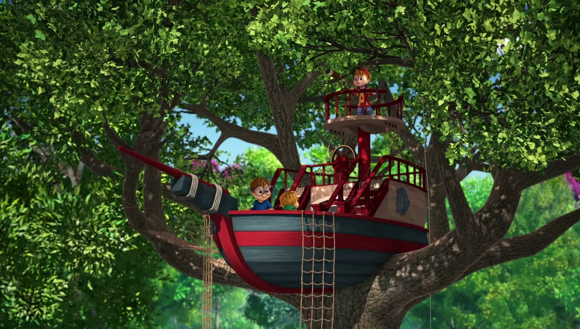 Image The Chipmunks in their new treehouse.png Alvin and the