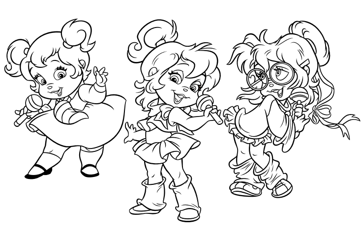 Image The Chipettes colouring pagepng Alvin and the