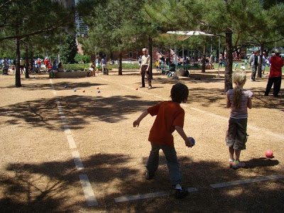 Bocce court DiscoveryGreen Houston TX