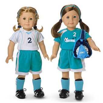 american girl doll soccer set