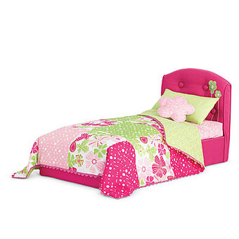 pink american girl doll bed