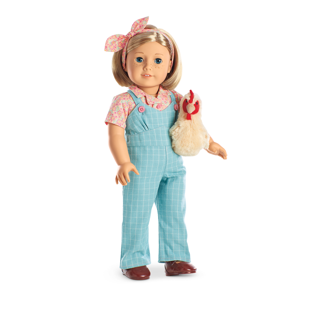 Food American Girl Doll Kit's Gardening Overalls Denim Outfit & Accessories NEW 