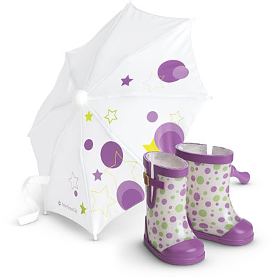 Green Polka Dot Rain Boots for American Girl Dolls