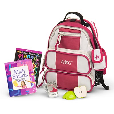 american girl doll school backpack set